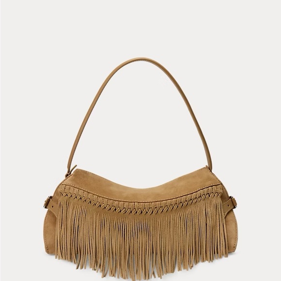 Ralph Lauren Handbags - Ralph Lauren Collection Tan Fringe Shoulder Bag